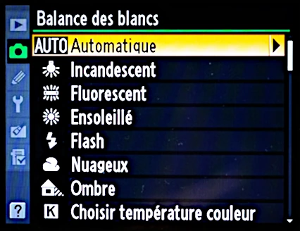 Prérégler la balance des blancs ?
